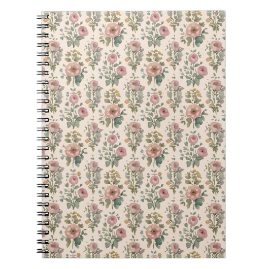 Vintage Blush Anemone Bloemen Notebook Notitieboek (Voorkant)