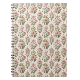 Vintage Blush Anemone Floral Notebook Notitieboek