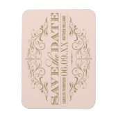 Vintage Blush Antieke Bloei Bewaar de Datum Magneet (Verticaal)