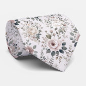 Vintage Blush Bloemmotief  Stropdas (Opgerold)