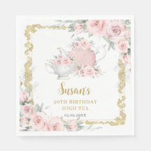 Vintage Blush Bloemrijke Theepartij Verjaardag