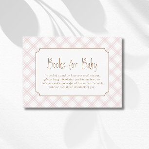 Vintage Blush Geruite Diamant Boeken Voor Baby Informatiekaartje