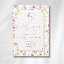 Vintage Blush Gladiolus Bloem Boog Baby Shower Kaart