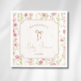 Vintage Blush Gladiolus Bloemenslinger Baby Shower Servet
