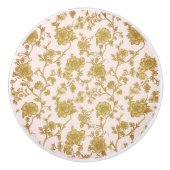 Vintage Blush & Goud Chinoiserie Keramische Knop (Voorkant)