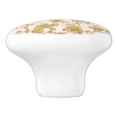 Vintage Blush & Goud Chinoiserie Keramische Knop (Zijkant)