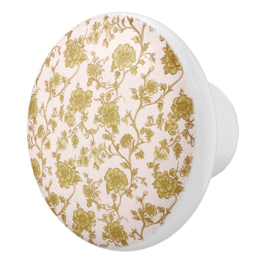 Vintage Blush & Goud Chinoiserie Keramische Knop (Rechts)