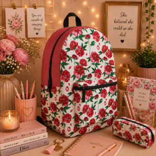 Vintage Blush pioen bloemmotief Bedrukte Rugzak