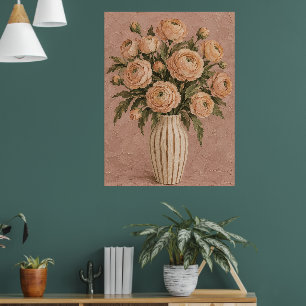 Vintage Blush Roos Boeket Muurkunst Romantisch Poster