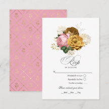 Vintage Blush Roze en Gouden Bloem Quinceañera