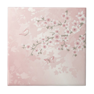 Vintage Blush Roze Kersenbloesem Tegeltje