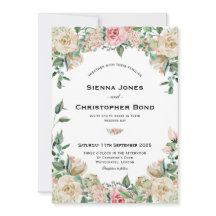 Vintage Blush Roze Roos Bloemige Trouw 