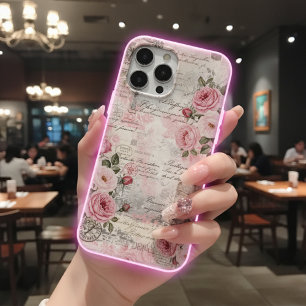 Vintage Blush Roze Shabby Chic Flora Ephemera iPhone 16 Pro Max Hoesje