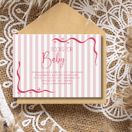 Vintage Blush Wave Baby Shower Boeken Voor Baby Informatiekaartje