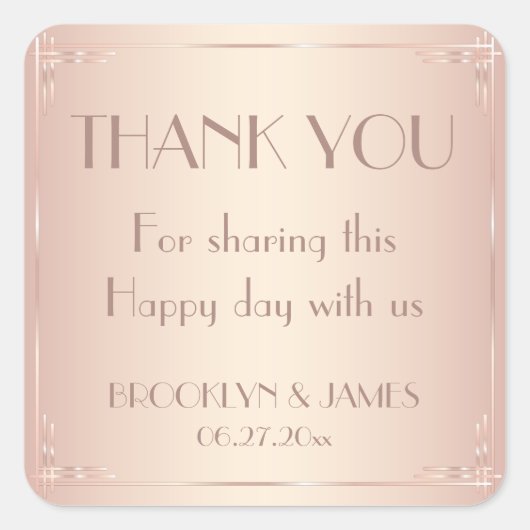 Vintage Blush Wedding Stickers (Voorkant)