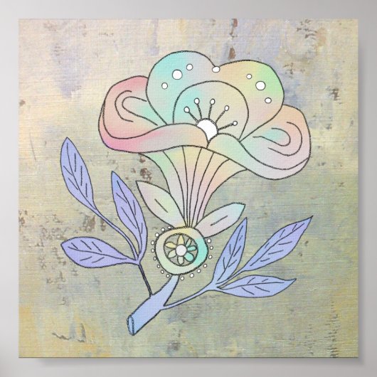 Vintage Blüte Poster (Voorkant)