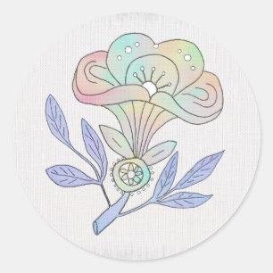 Vintage Blüte Poster Runder Aufkleber Ronde Sticker