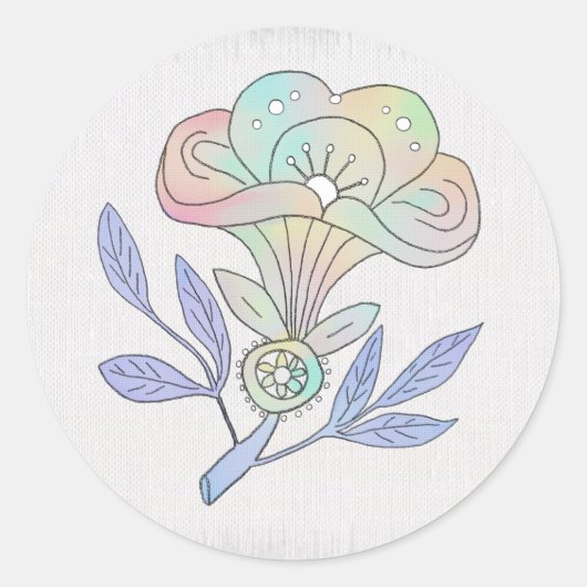 Vintage Blüte Poster Runder Aufkleber Ronde Sticker (Voorkant)