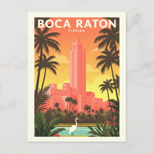 Vintage Boca Raton Florida Briefkaart (Voorkant)