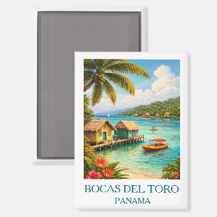 Vintage Bocas del Toro Panama Reis Tropisch Magneet