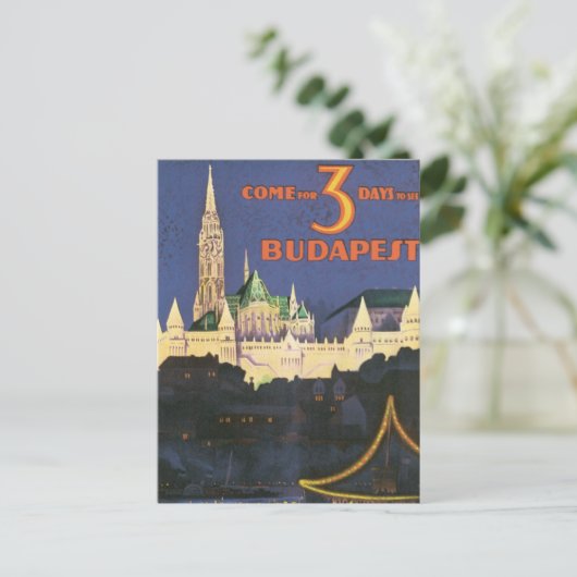 Vintage Boedapest Briefkaart (Staand voorkant)