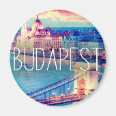 Vintage Boedapest, cirkel Magneet (Voorkant)