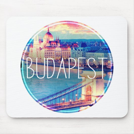 Vintage Boedapest, cirkel Muismat (Voorkant)