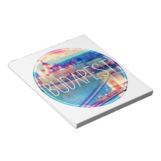 Vintage Boedapest, cirkel Notitieblok (Schuin)
