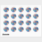 Vintage Boedapest, cirkel Ronde Sticker (Vel)