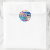 Vintage Boedapest, cirkel Ronde Sticker (Tas)
