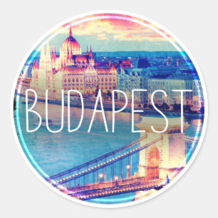 Vintage Boedapest, cirkel Ronde Sticker