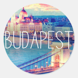 Vintage Boedapest, cirkel Ronde Sticker