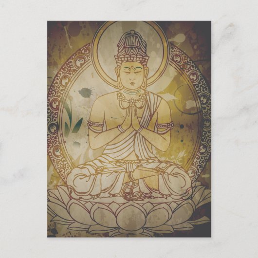 Vintage Boeddha Briefkaart (Voorkant)