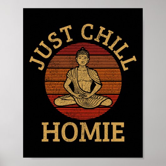 Vintage Boeddha - Rustig Aan, Kennis Buddhism Grap Poster (Voorkant)
