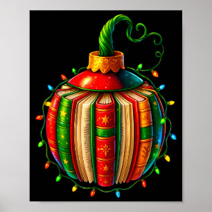 Vintage Boek Ornament Kerst Bibliothecarissen Boek Poster