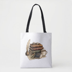 Vintage Boeken & Cozy Leeshoek Tote Bag
