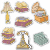 Vintage Boeken Journaling  Sticker (Voorkant)