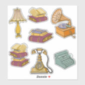 Vintage Boeken Journaling  Sticker (Vel)