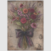 Vintage Boeket van Wilde Bloemen Ephemera Decoupag Tissuepapier (Voorkant)