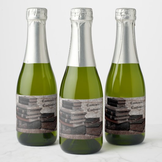 Vintage boekovers sparkling wijnetiket (Flessen)