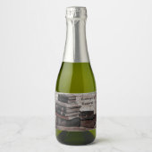 Vintage boekovers sparkling wijnetiket (Voorkant)