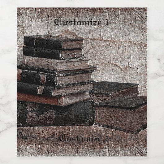 Vintage boekovers wijn etiket (Enkel label)