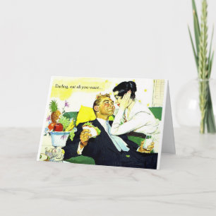 Vintage - Boer in Bed bij nacht, Kaart