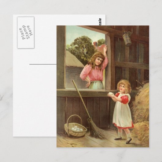 Vintage Boerderij Briefkaart (Voorkant / Achterkant)