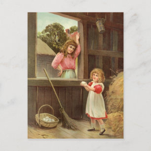 Vintage Boerderij Briefkaart