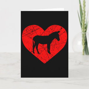Vintage Boerderij Dier Ezel Liefhebber Hart Liefde Kaart