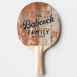 Vintage Boerderij Hout Retro Familienaam & Jaar Tafeltennisbatje