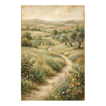 Vintage boerderij landschap muur kunst poster