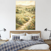 Vintage boerderij landschap muurkunst canvasprint canvas afdruk (Insitu (Slaapkamer))