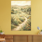 Vintage boerderij landschap muurkunst canvasprint canvas afdruk (Insitu (Woonkamer))
